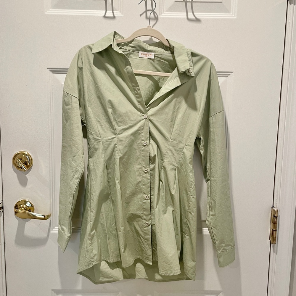 Long Sleeve Shirt Dress - Picture 5 of 5